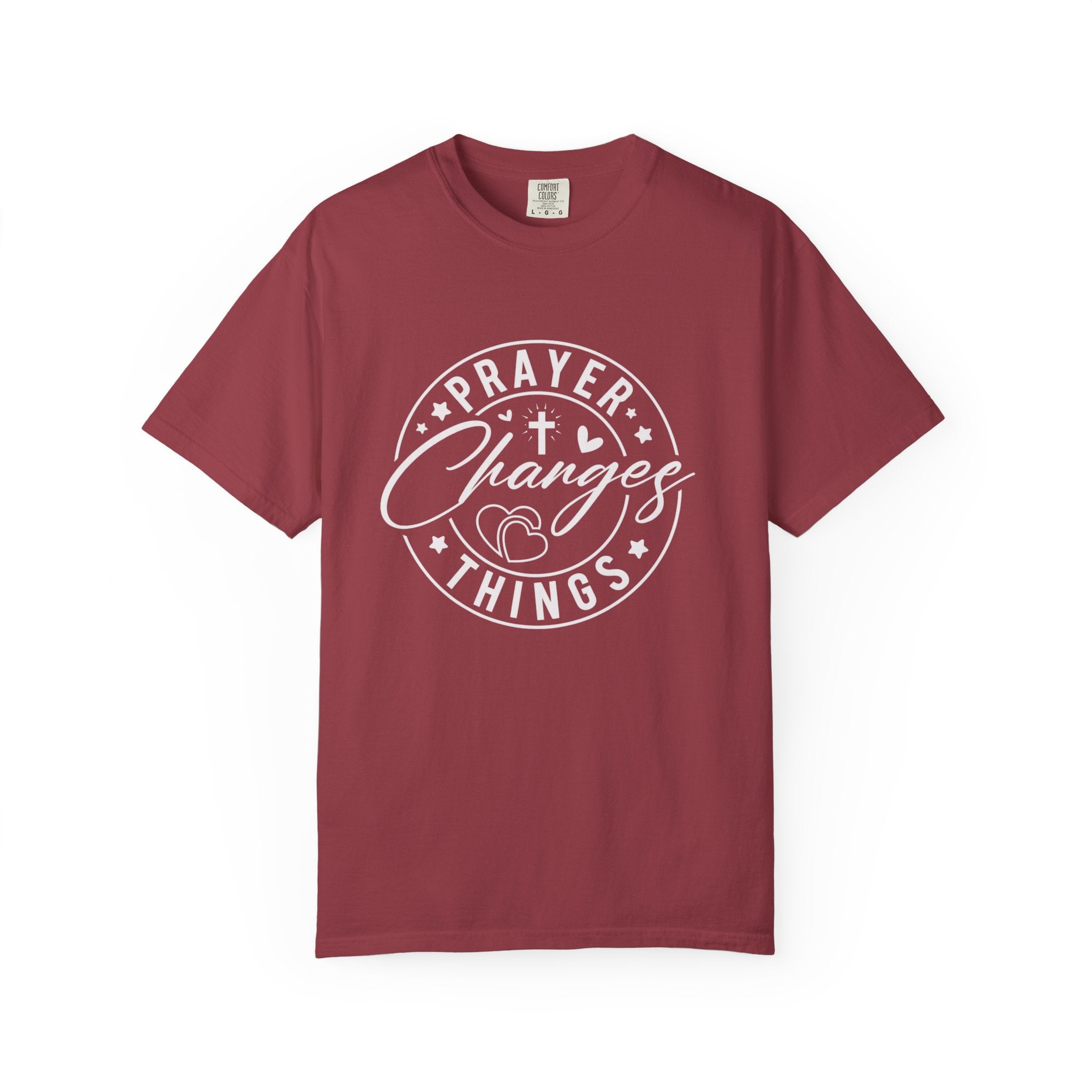 Prayer Changes Lives T-Shirt — Subtle Embossed Faith Graphic