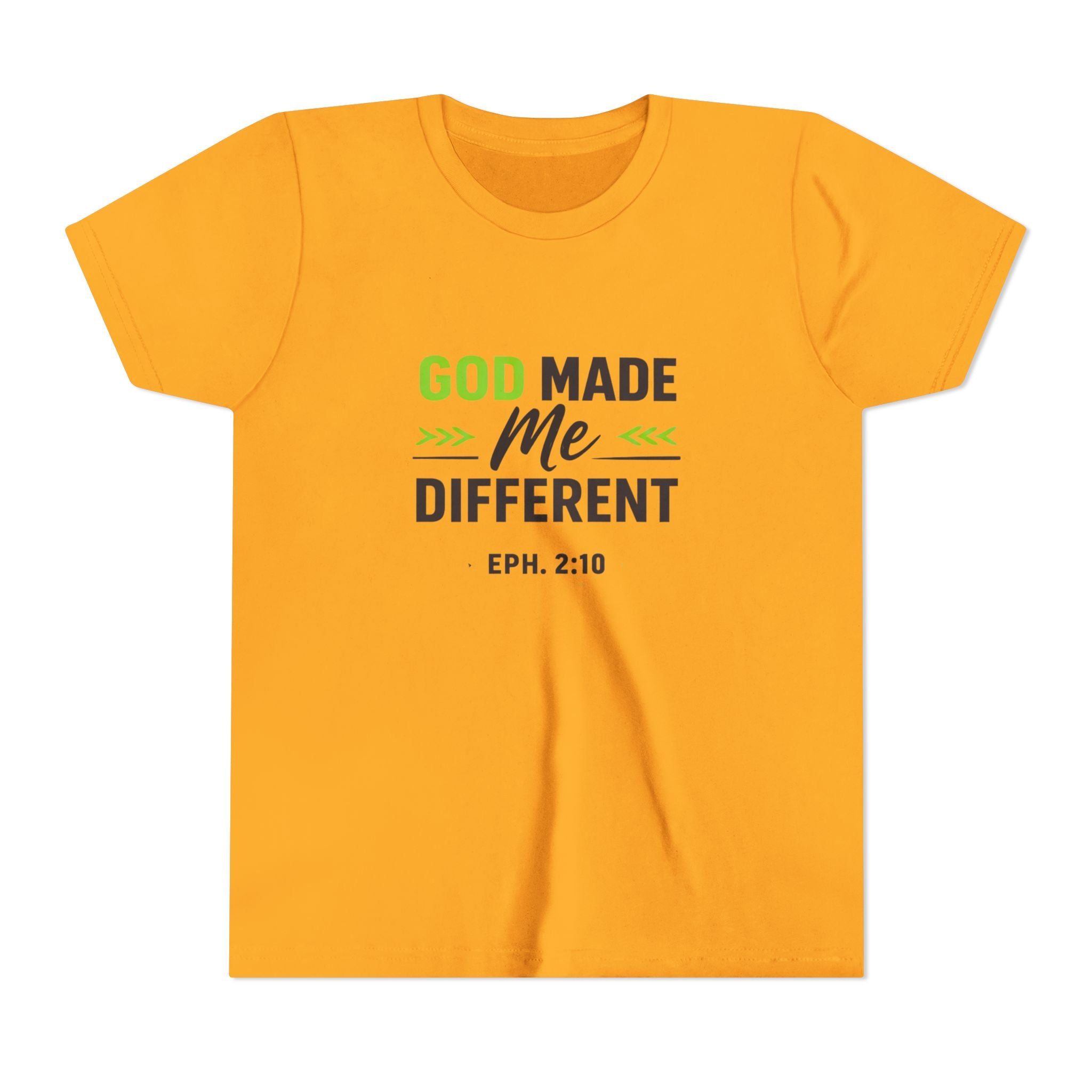 Boys Youth Tee - "God Made Me Different" Christian Faith Kids Shirt (Eph. 2:10)