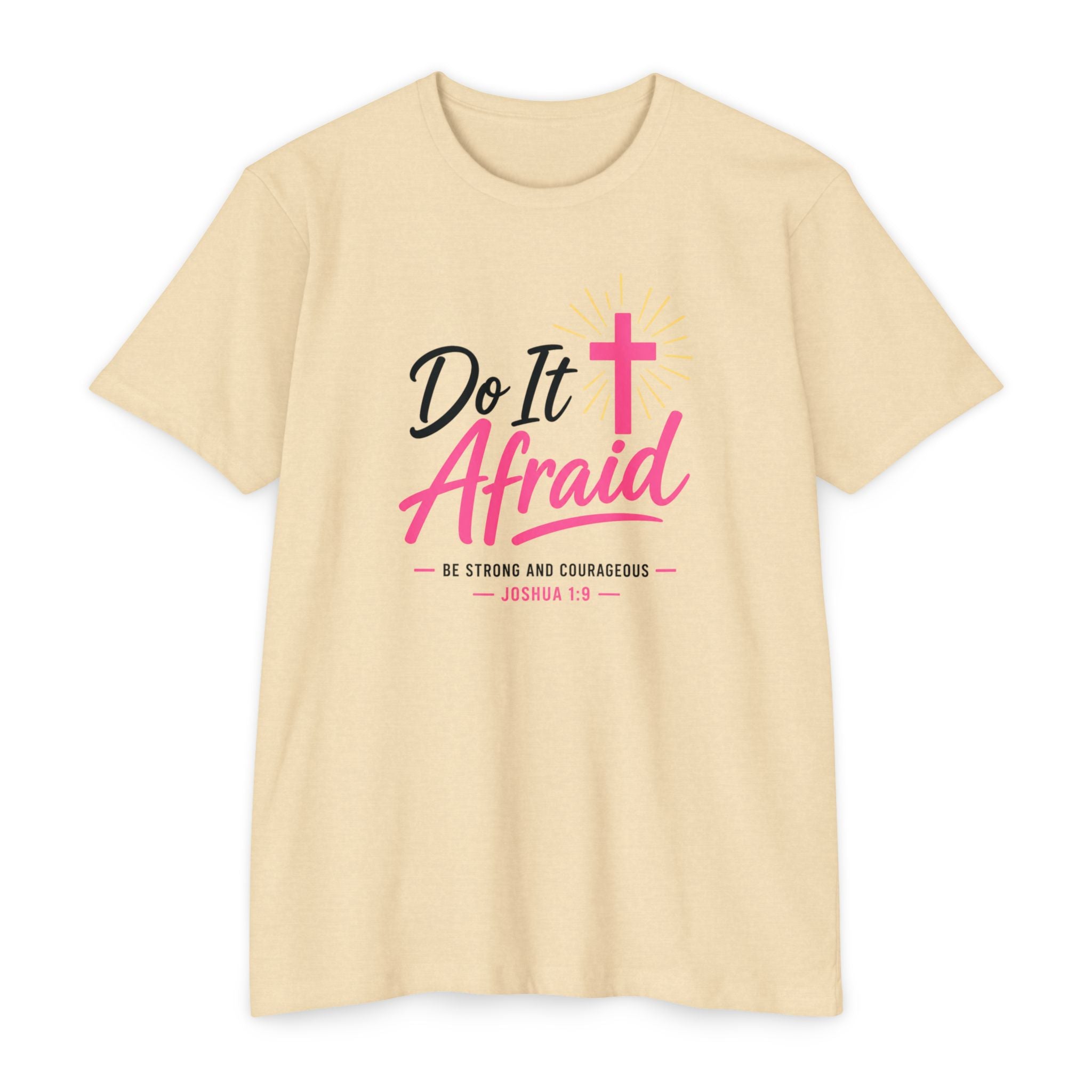 Womens "Do It Afraid" Cross T-Shirt | Inspirational Christian Faith Shirt