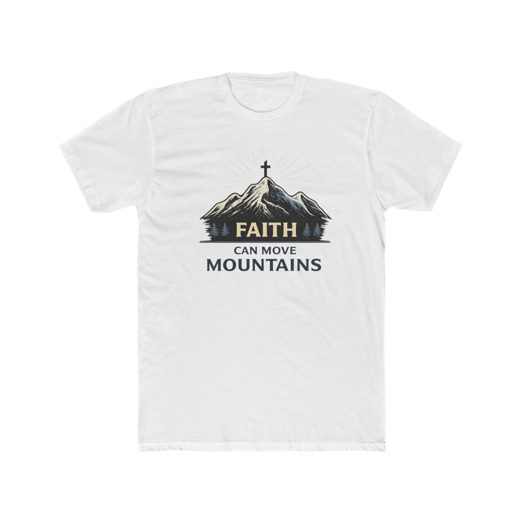 Faith Can Move Mountains T-Shirt | Christian Mountain Cross Tee