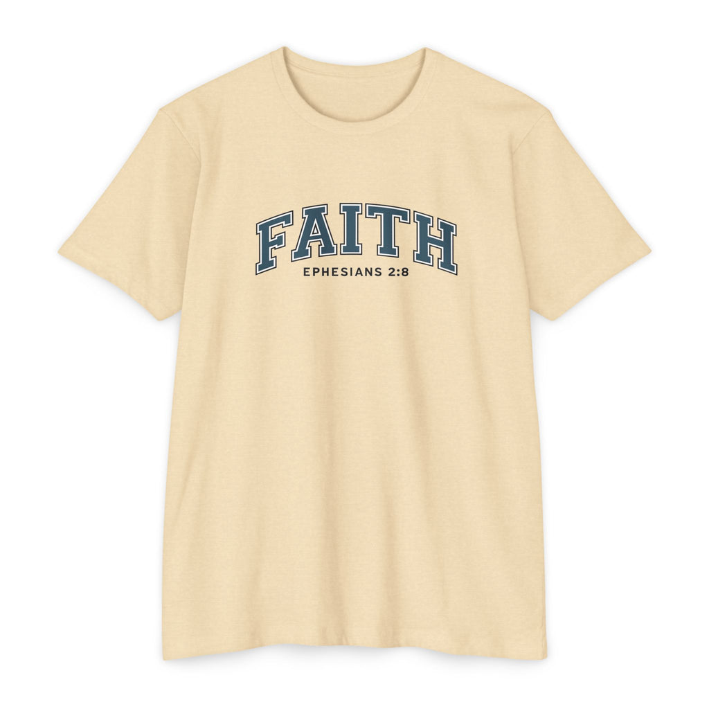 Womens Faith Graphic T-Shirt — Ephesians 2:8 Christian Tee