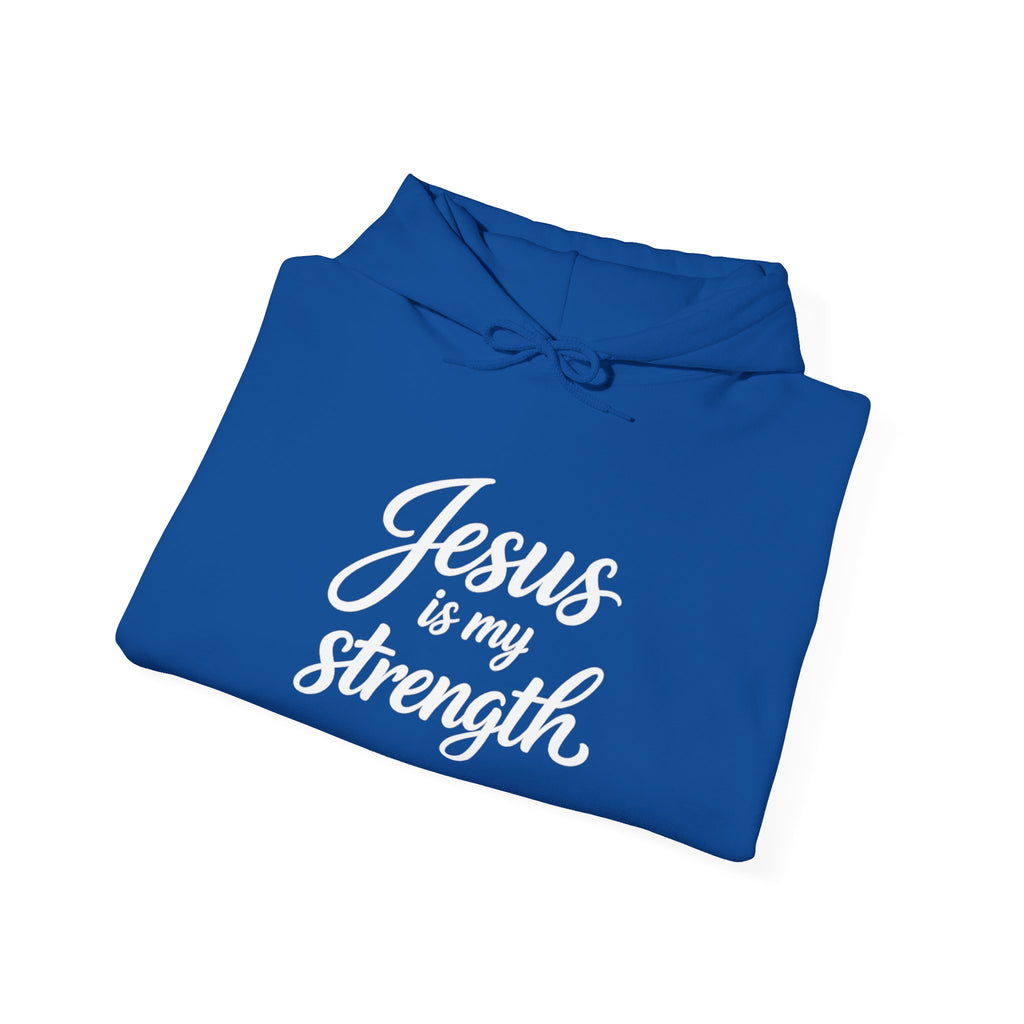 Womens "Jesus is My Strength" Heavy Blend™ Hooded Sweatshirt