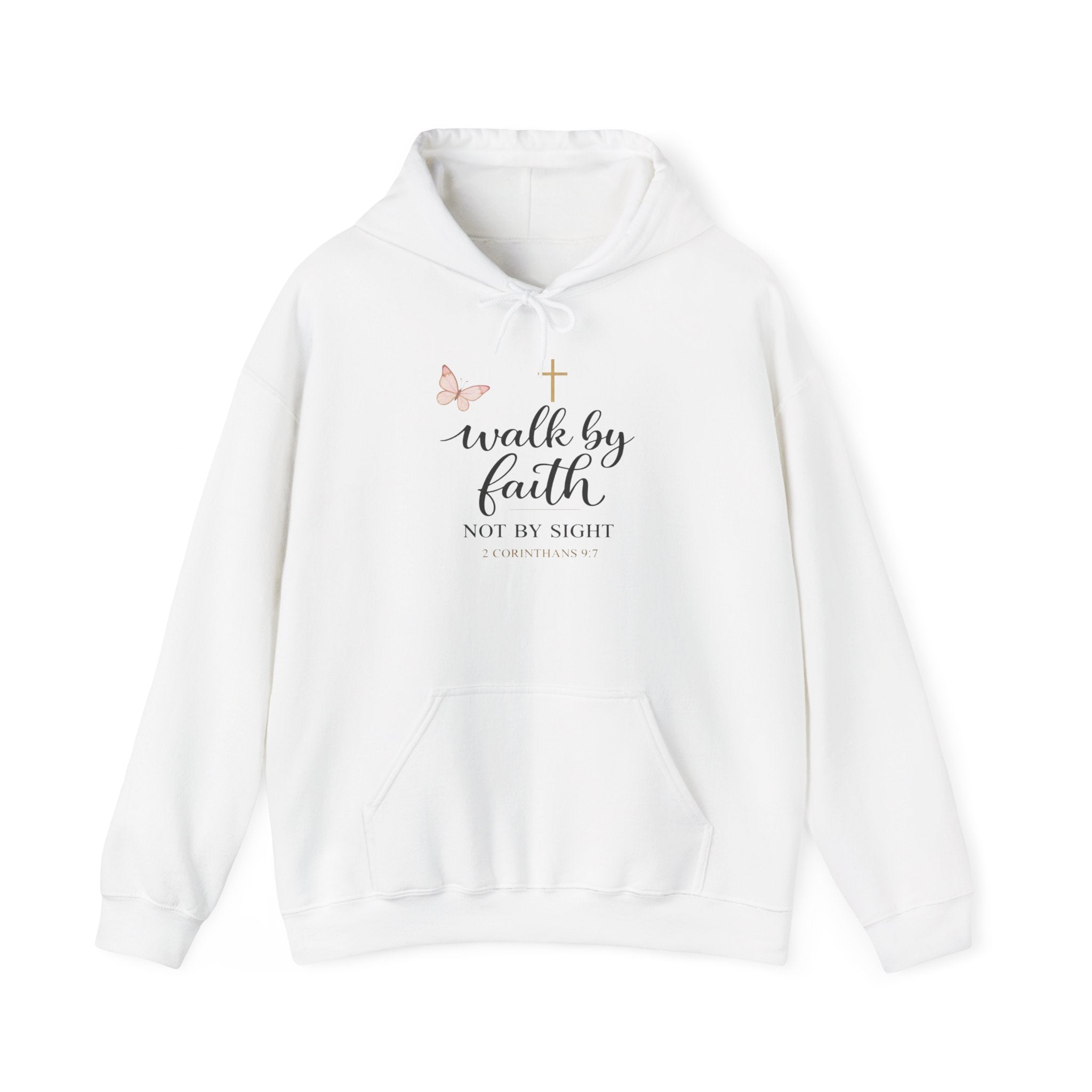 Womens Faith Hoodie - "Walk by Faith, Not by Sight" Christian Pullover