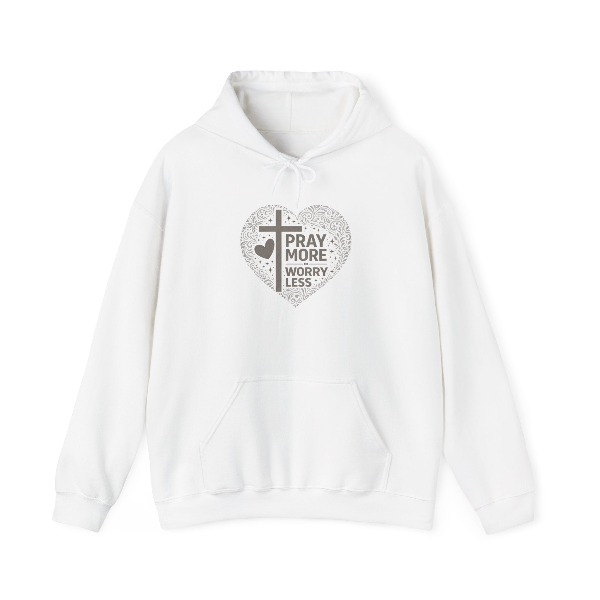 Womens "Pray More Worry Less" Heavy Blend™ Hooded Sweatshirt