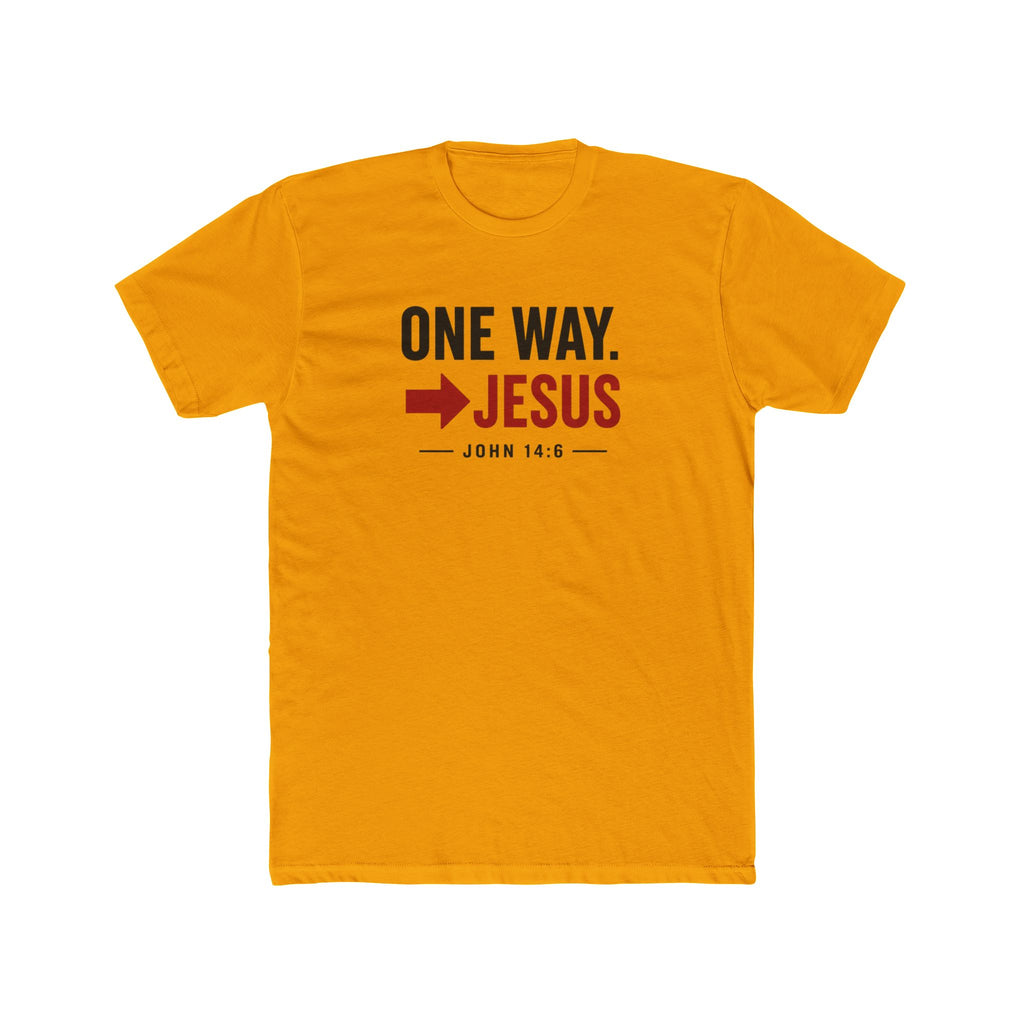 Mens One Way → Jesus T-Shirt — Christian Faith Graphic Tee