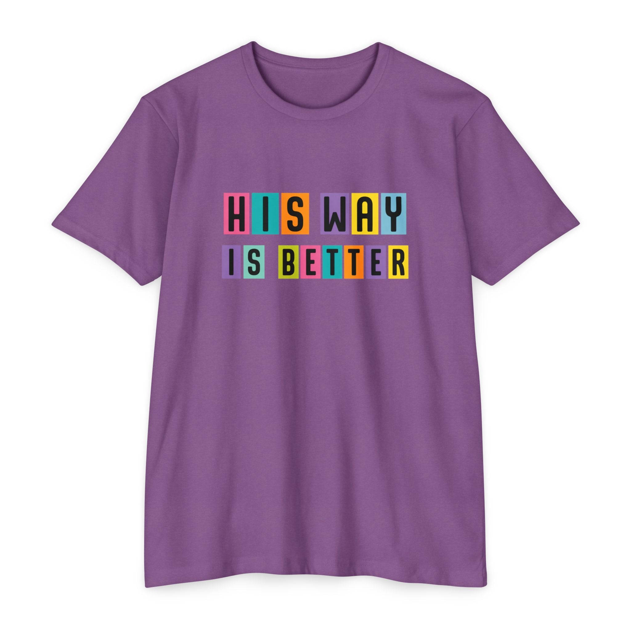 Womens His Way Is Better T-Shirt — Color Block Retro Typography Tee