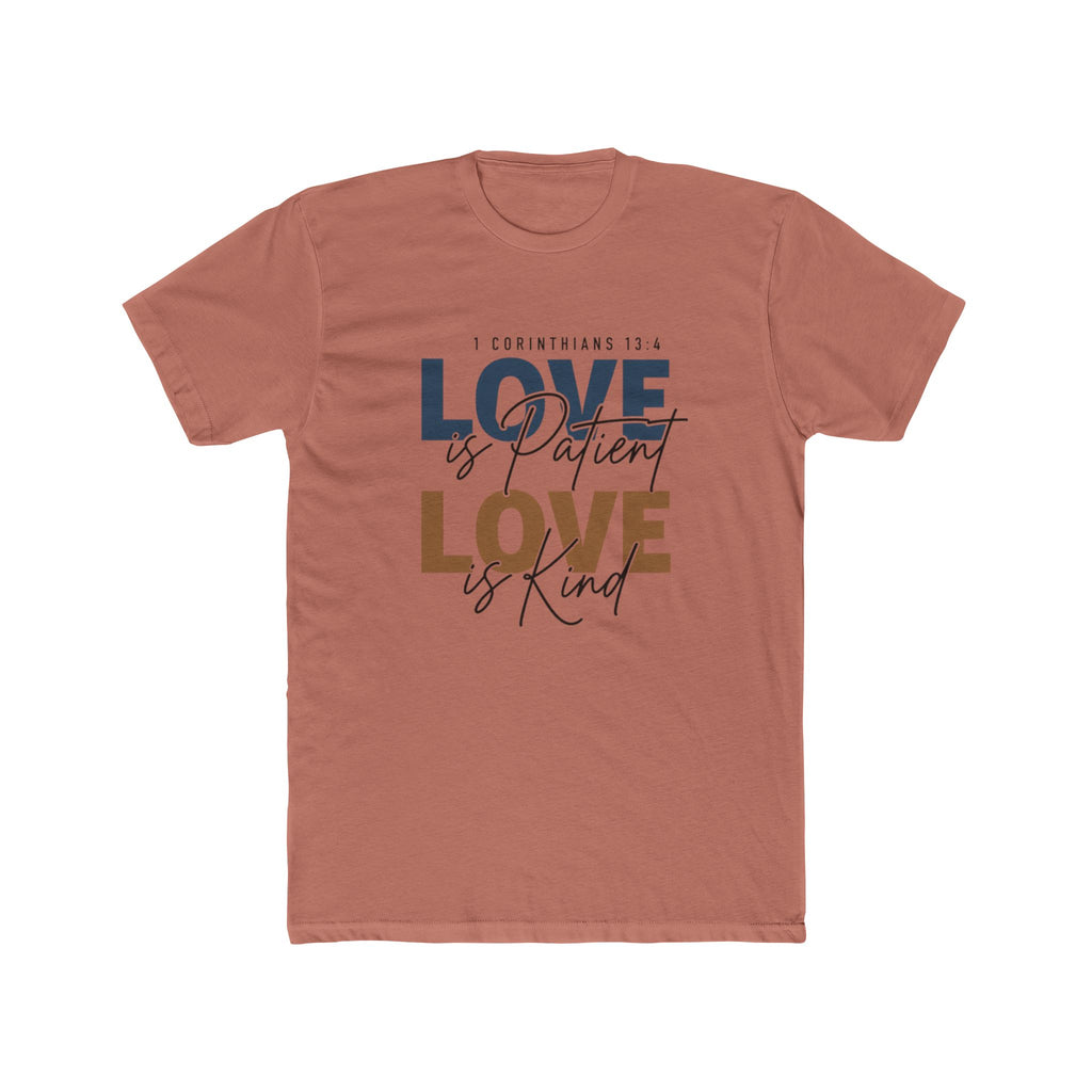 Mens Love Is Patient Love Is Kind Tee  Faith-Based Inspirational Christian T-Shirt