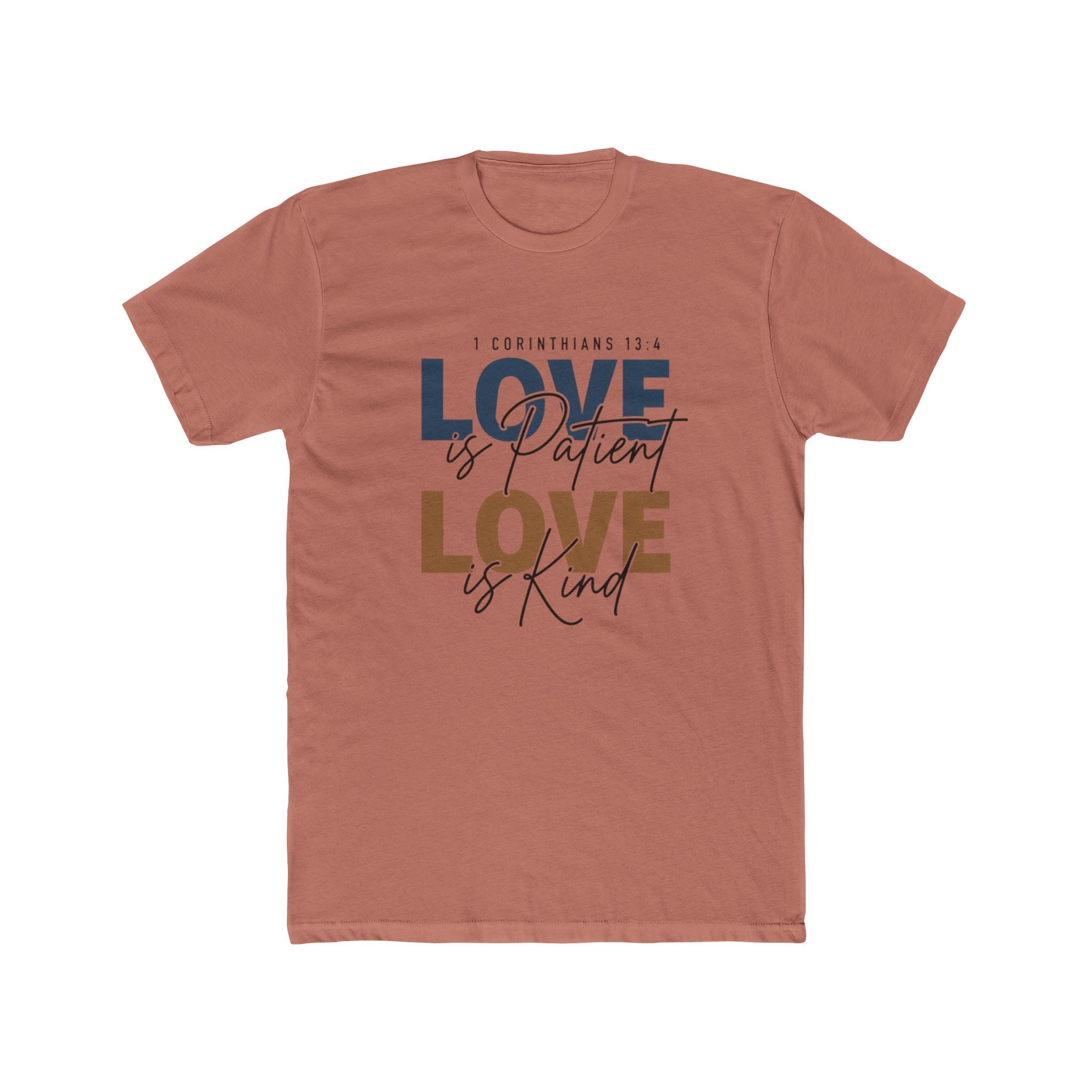 Mens Love Is Patient Love Is Kind Tee  Faith-Based Inspirational Christian T-Shirt