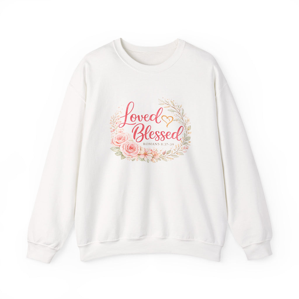 Womens Loved & Blessed Floral Crewneck Sweatshirt