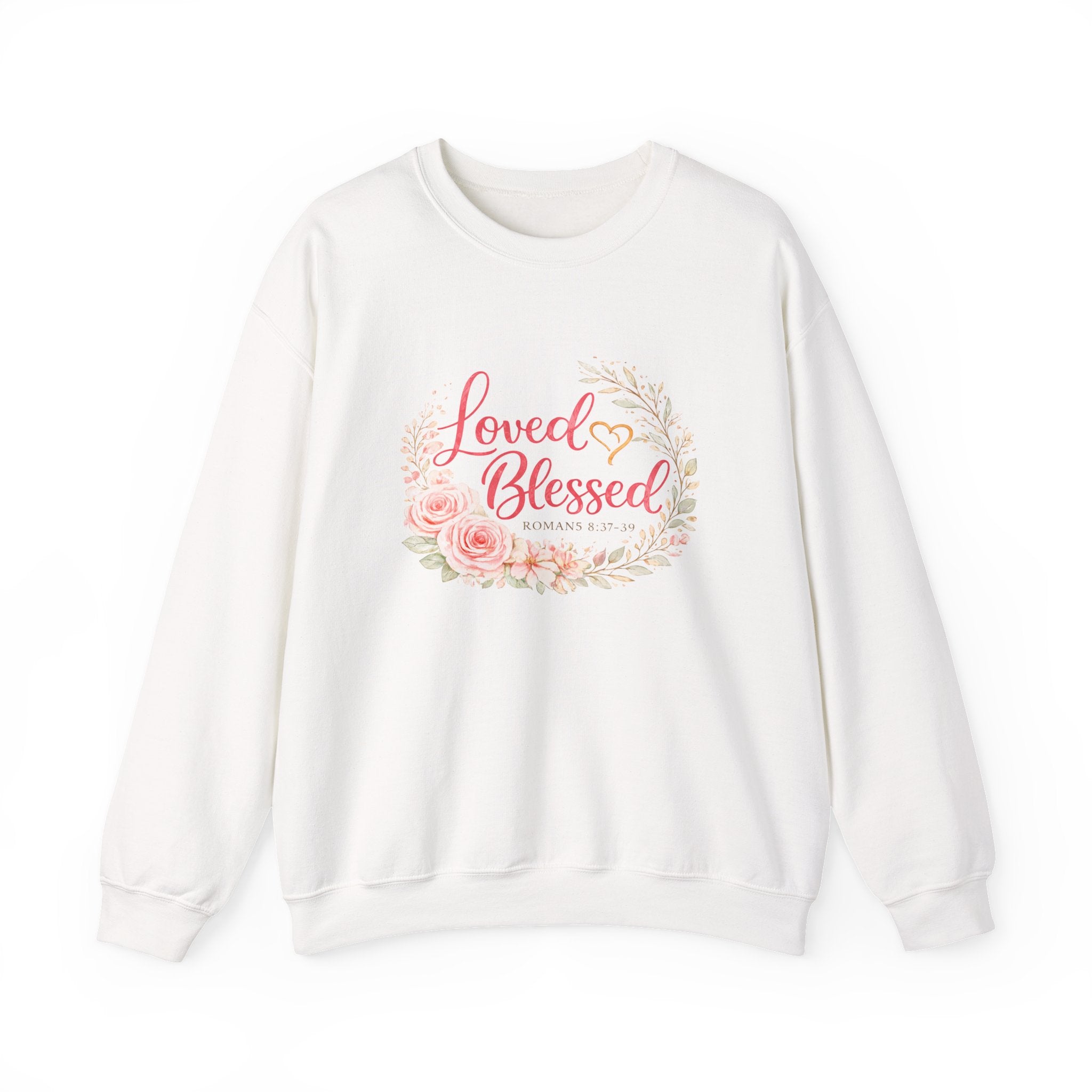 Womens Loved & Blessed Floral Crewneck Sweatshirt