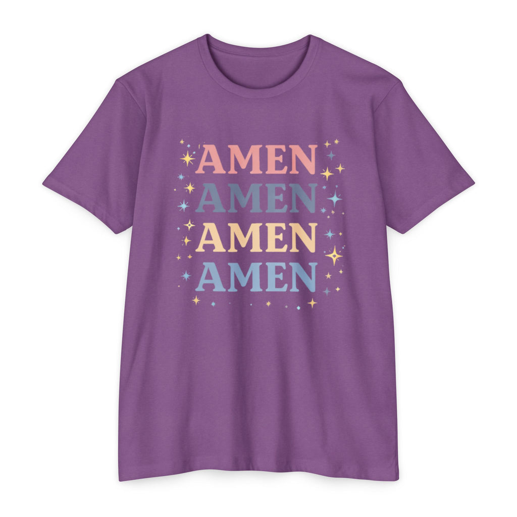 Amen Stack Retro Graphic T-Shirt — Colorful Faith Tee