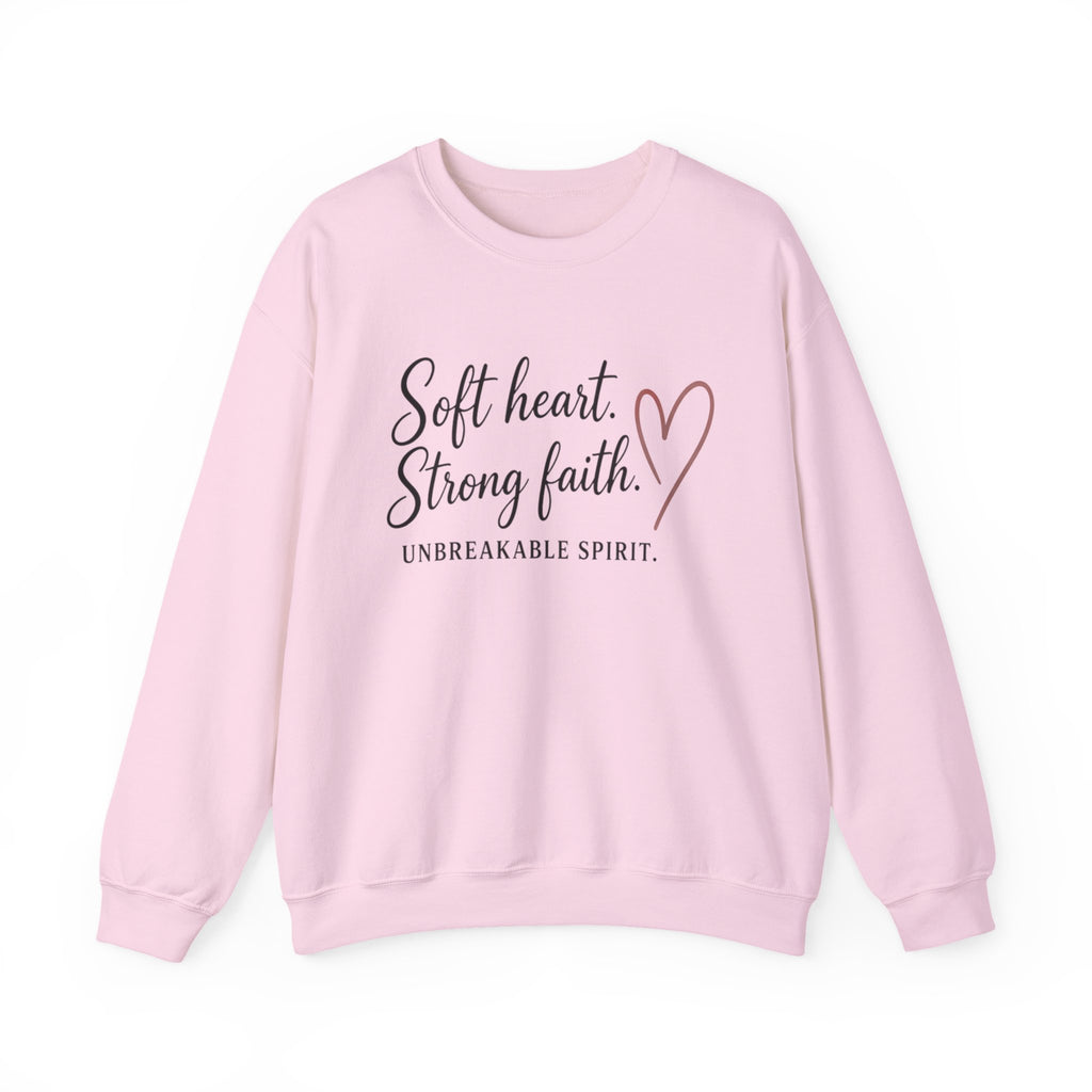 Womens Crewneck Sweatshirt "Soft Heart. Strong Faith."