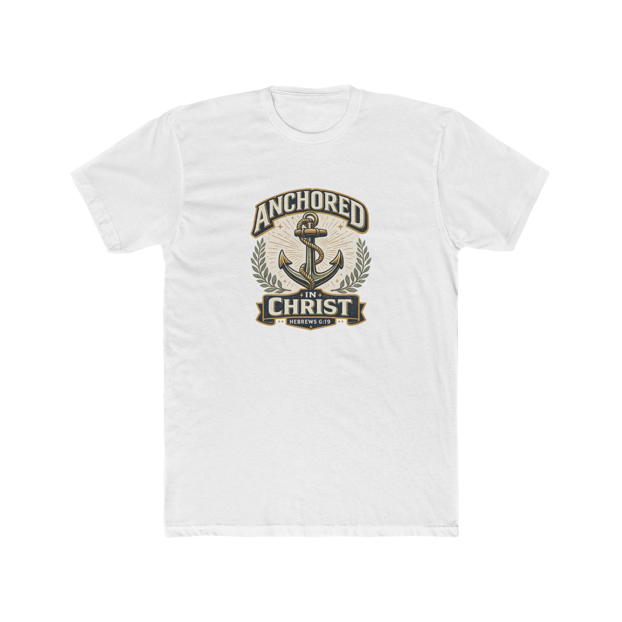Mens Anchored In Christ Christian T-shirt Faith Inspired| Wearing your Faith
