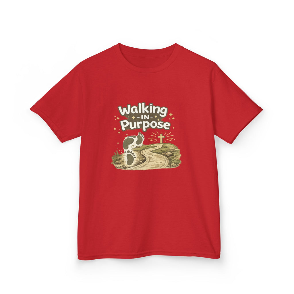 Kids Tee — "Walking in Purpose" Inspirational Christian Kids T-Shirt