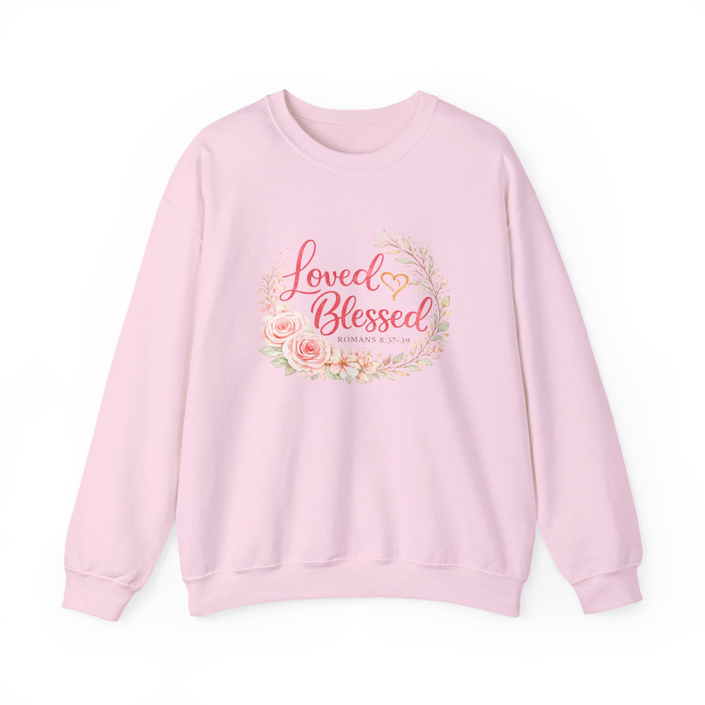 Womens Loved & Blessed Floral Crewneck Sweatshirt