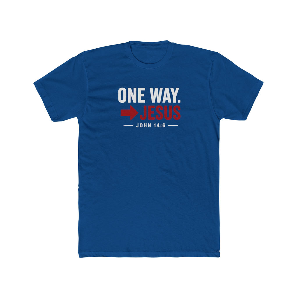 Mens One Way → Jesus T-Shirt — Christian Faith Graphic Tee