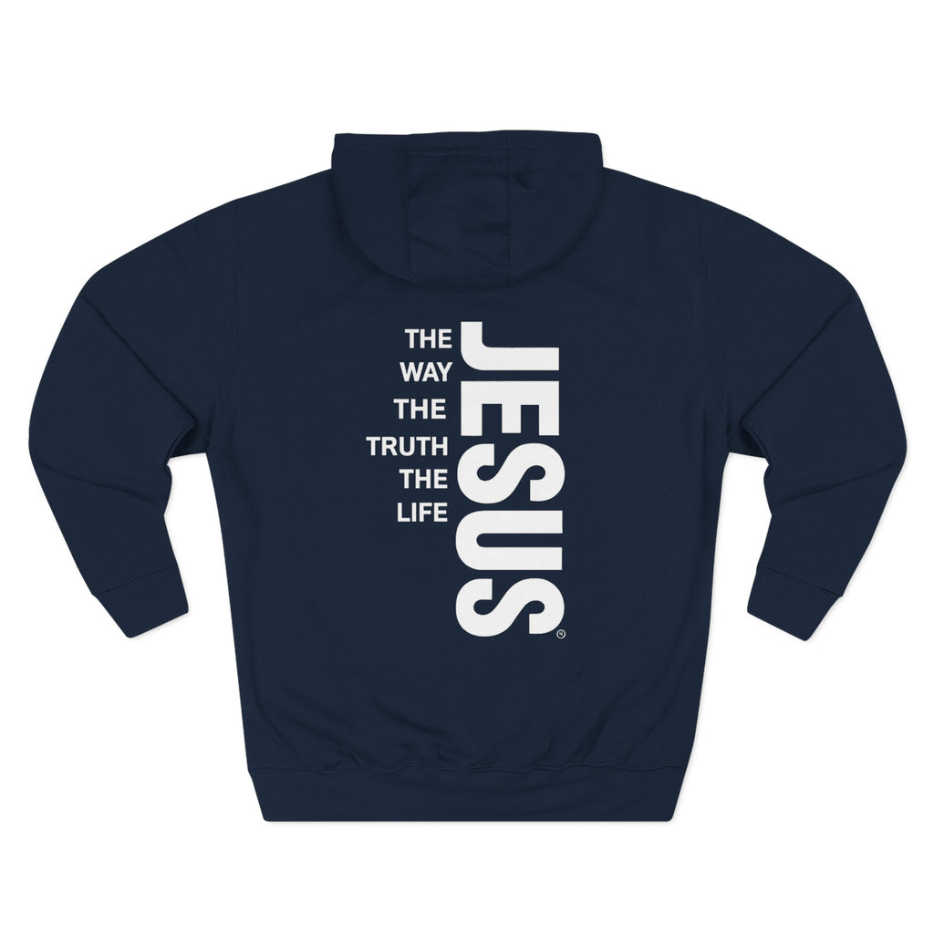Jesus Vertical Text Hoodie — The Way The Truth The Life Christian Hoodie