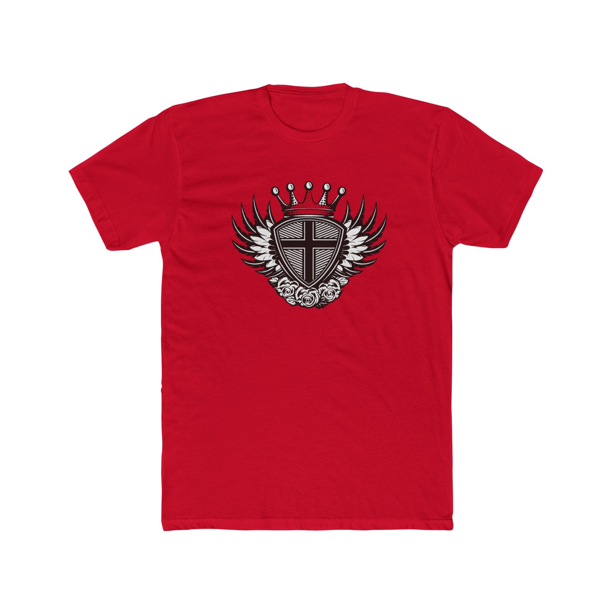 Crowned Winged Shield Tee | Rose Emblem Crest T-Shirt
