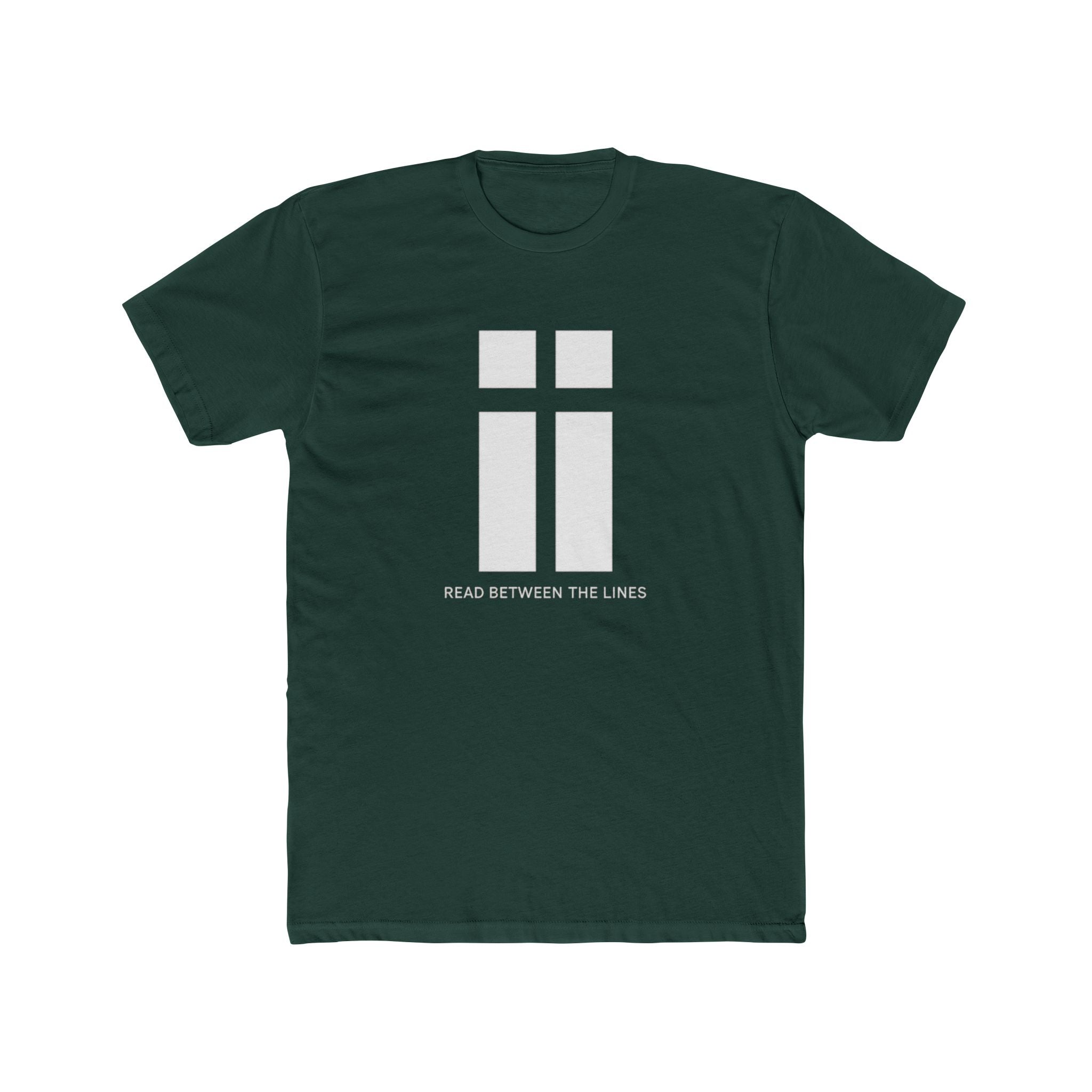 Read Between the Lines graphic Tee | Minimalist Cross Design