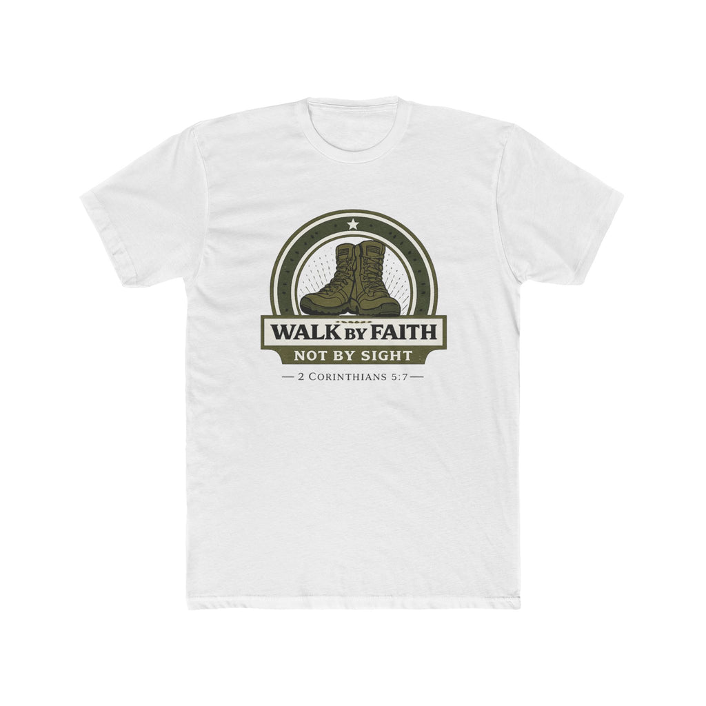 Walk By Faith boots graphic Tee | Christian scripture apparel, 2 Corinthians quote