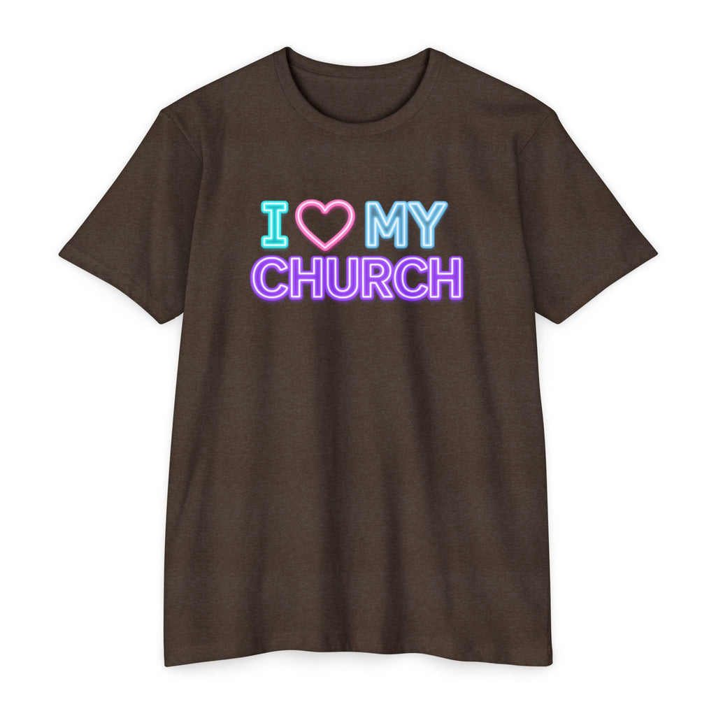 Womens I Love My Church T-Shirt | Tie Dye Heart Lettering