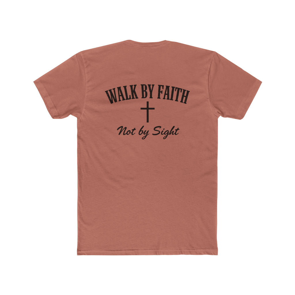 Walk By Faith Tee — 2 Corinthians 5:7 Christian T-Shirt, "Not by Sight" Inspirational Tee