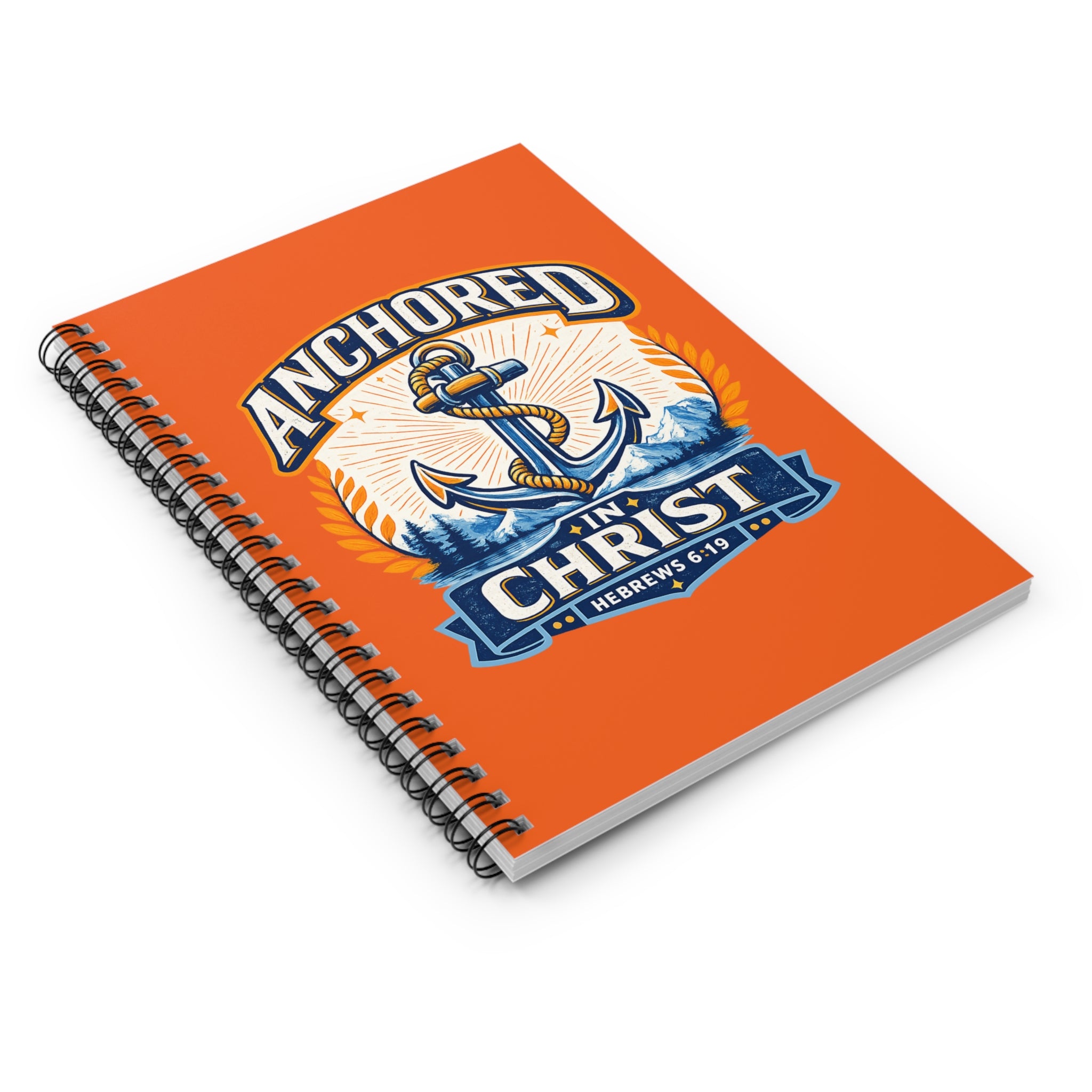 Anchored in Christ Spiral Notebook — Christian Journal with Anchor Design (Hebrews 6:19)